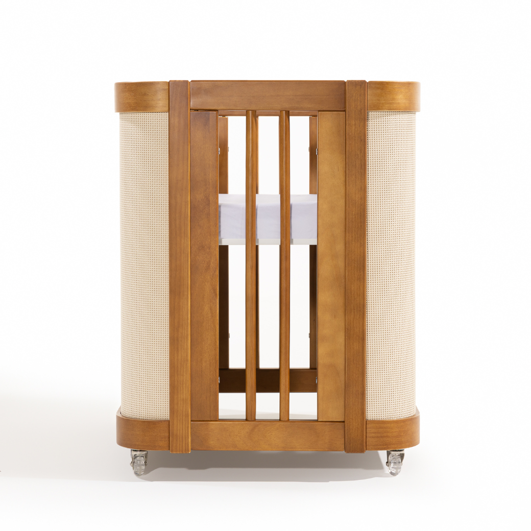 Berço 3 em 1 Paglia Nogueira com Palhinha Natural