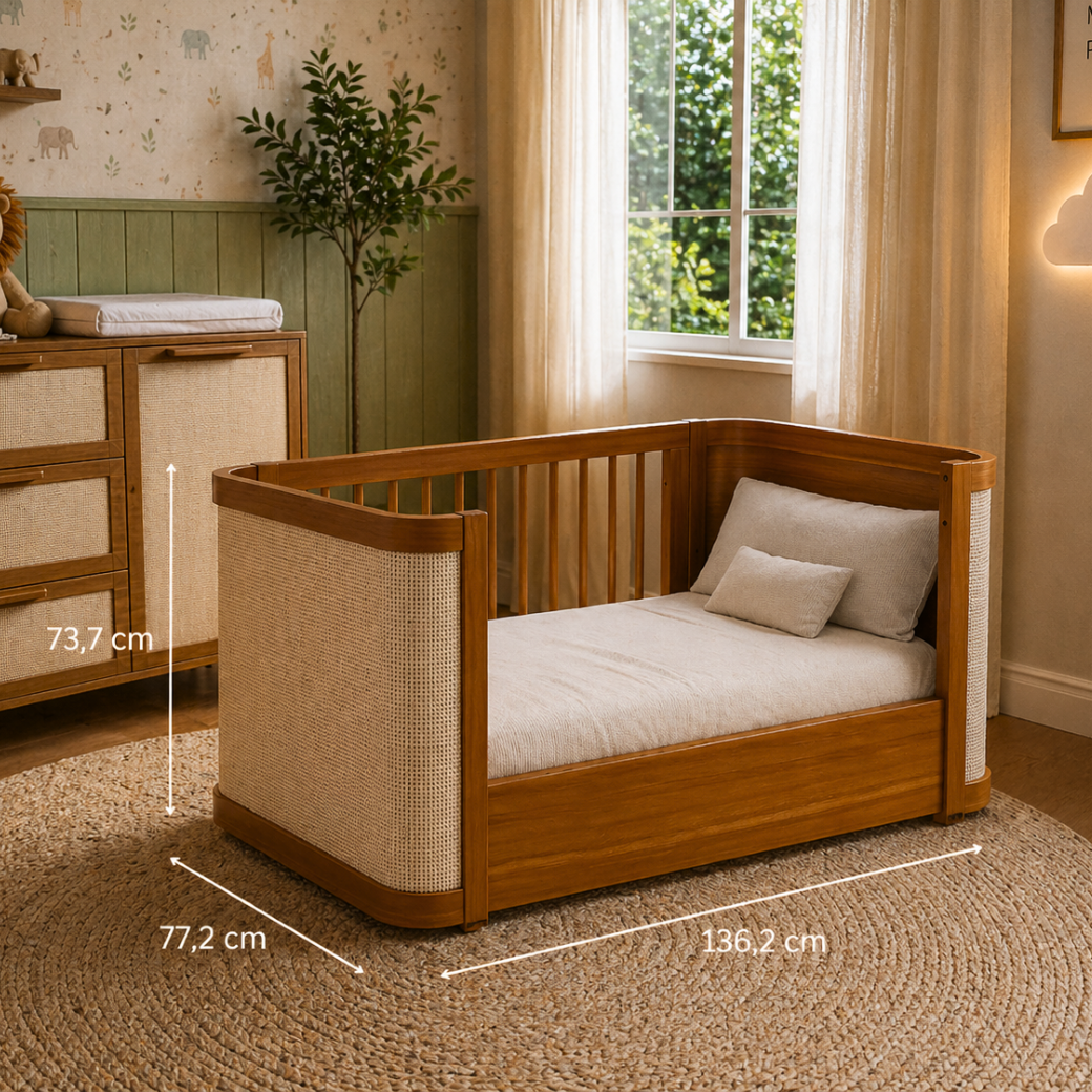 Peças para a transformação da mini cama, já inclusas.
