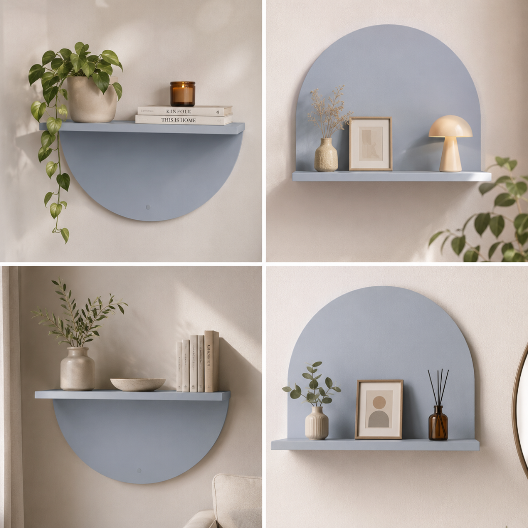 Prateleira 60 cm MDF Laqueado | Meia Lua