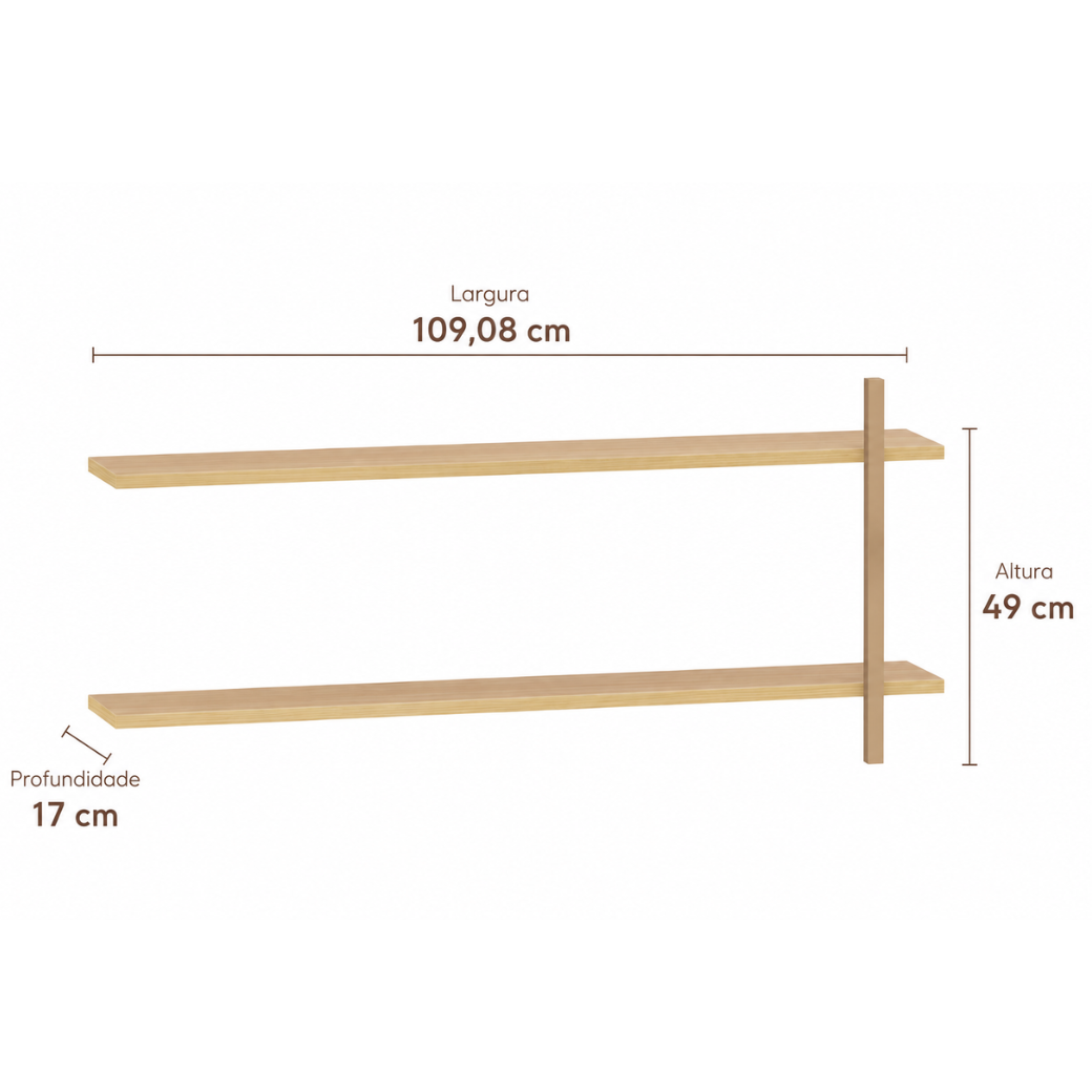 Prateleira de parede MDF Slim Linha Paglia