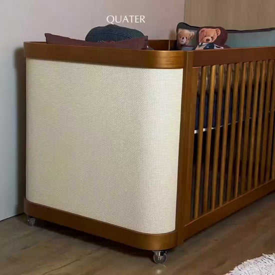 Conjunto de berço e cômoda linha Paglia, Quater Móveis.
