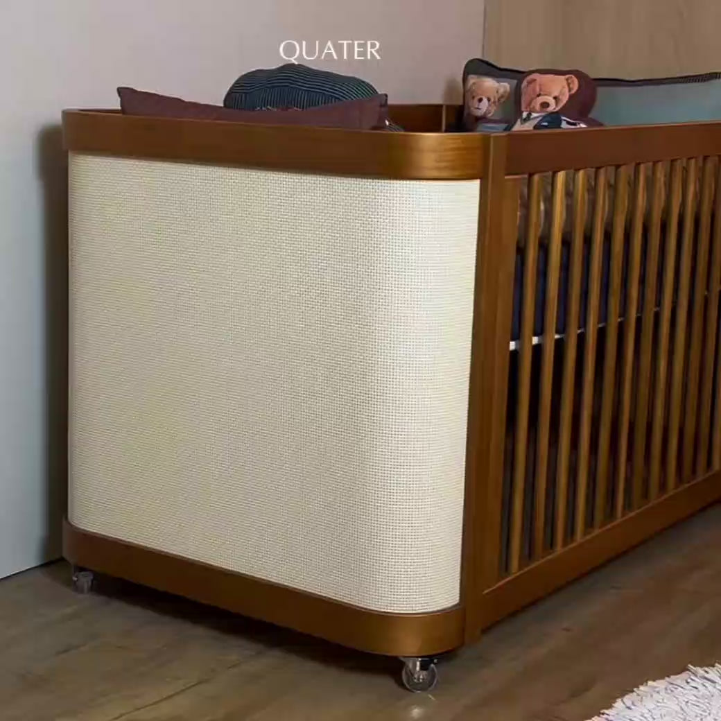 Conjunto de berço e cômoda linha Paglia, Quater Móveis.