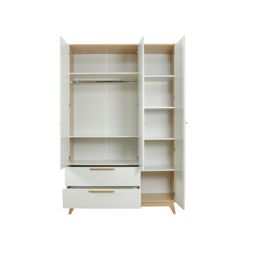 Guarda Roupa Infantil Petit Branco com Carvalho