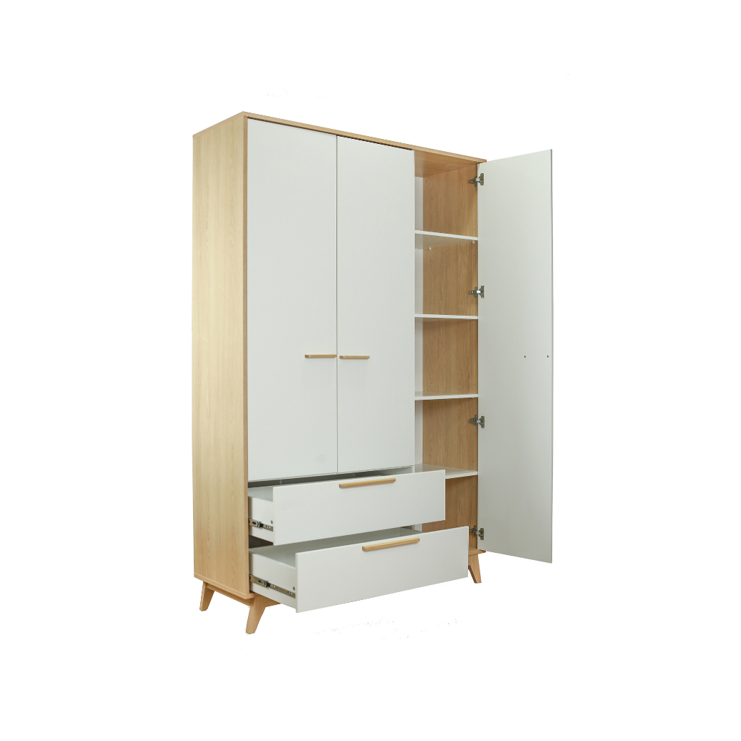 Guarda Roupa Infantil Petit Branco com Carvalho