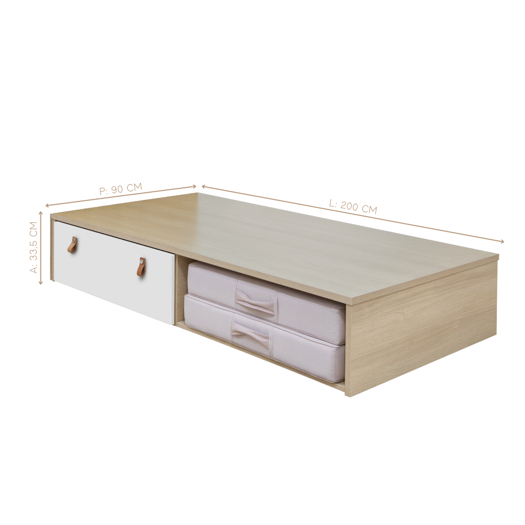 Cama Infantil com Gaveta e Espaço para Futton Join