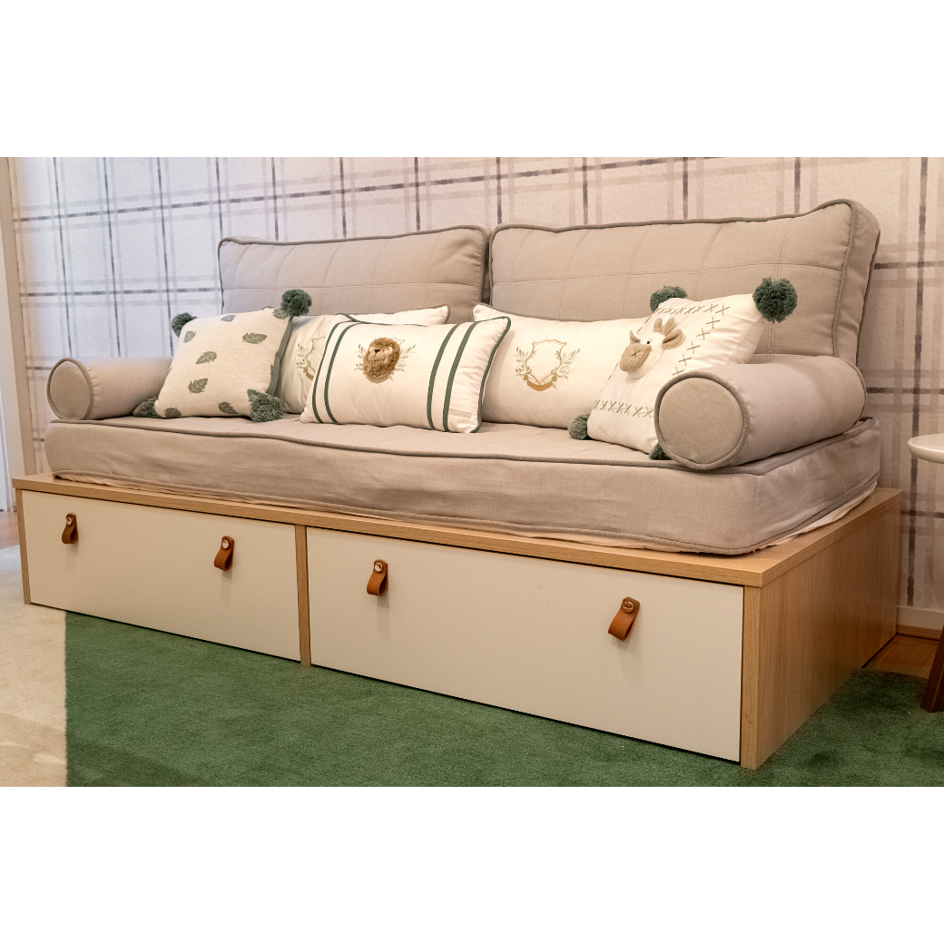 Cama Infantil com Grade e Gavetas Linha Join