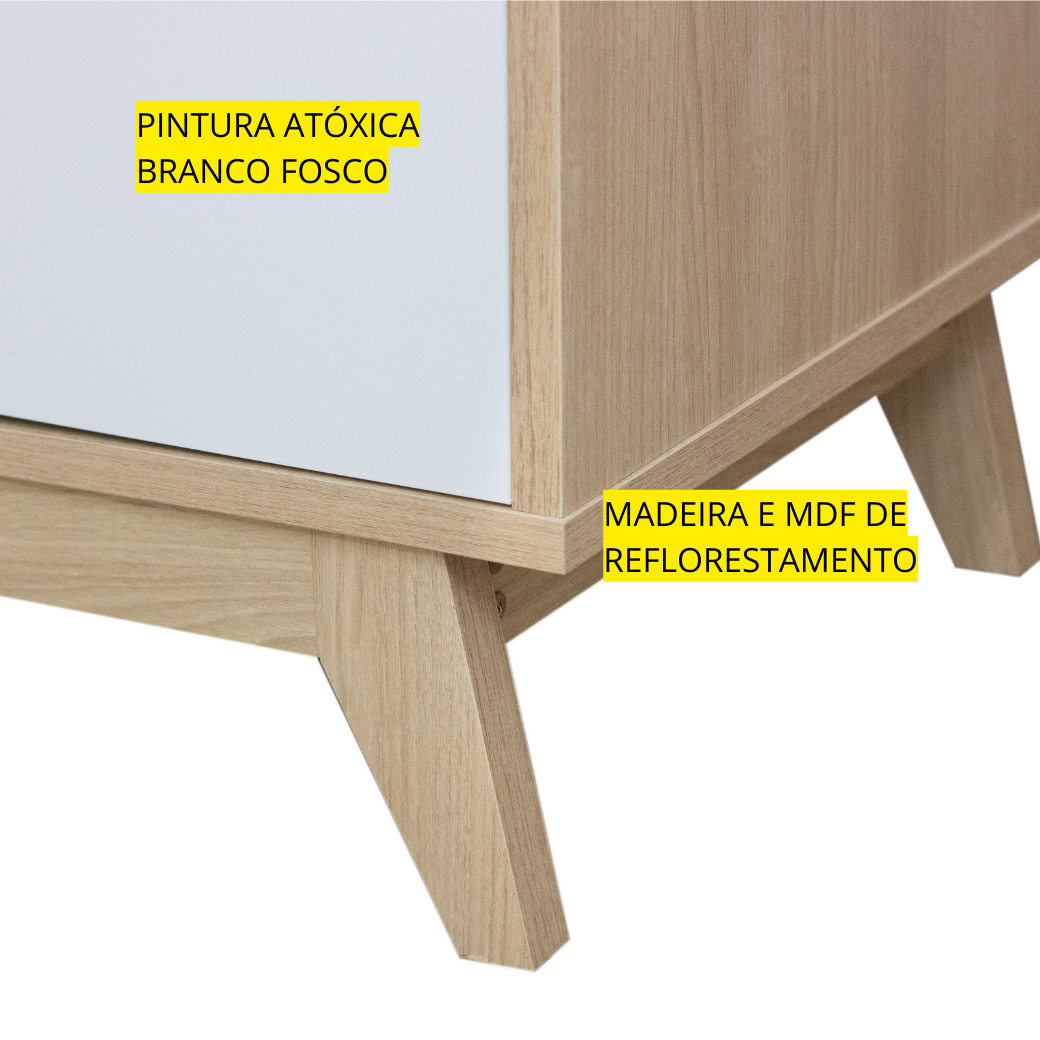 Guarda Roupa Infantil Petit Branco com Carvalho