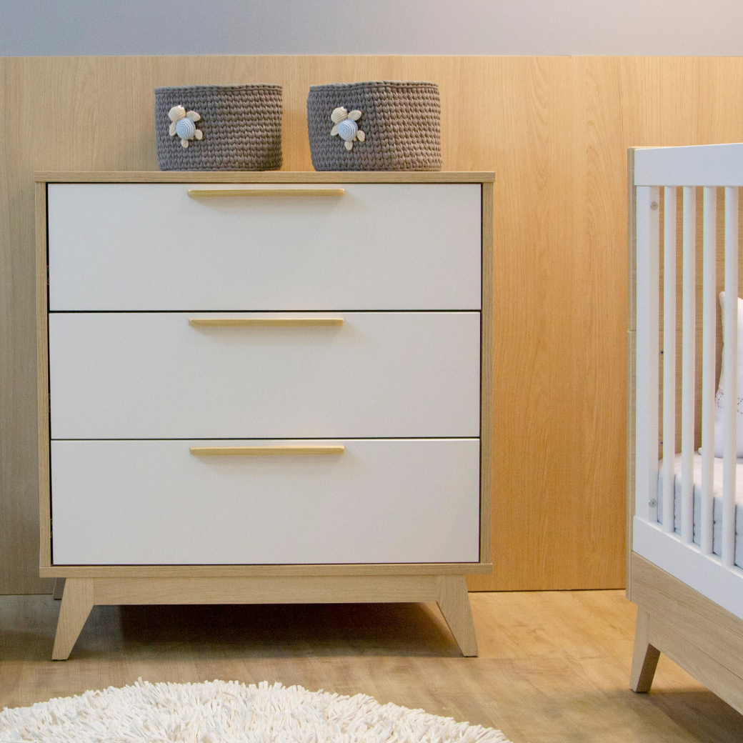 Berço Cômoda e Guarda Roupa para Bebê Quarto Infantil Completo Petit