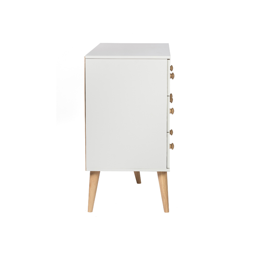 Cômoda para Quarto de bebê Retrô 3 gavetas Puxador Redondo