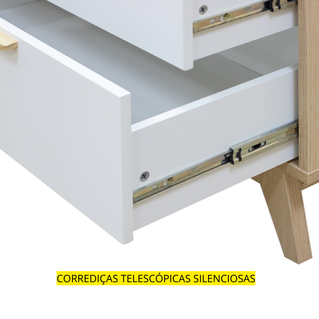 Guarda Roupa Infantil Petit Branco com Carvalho